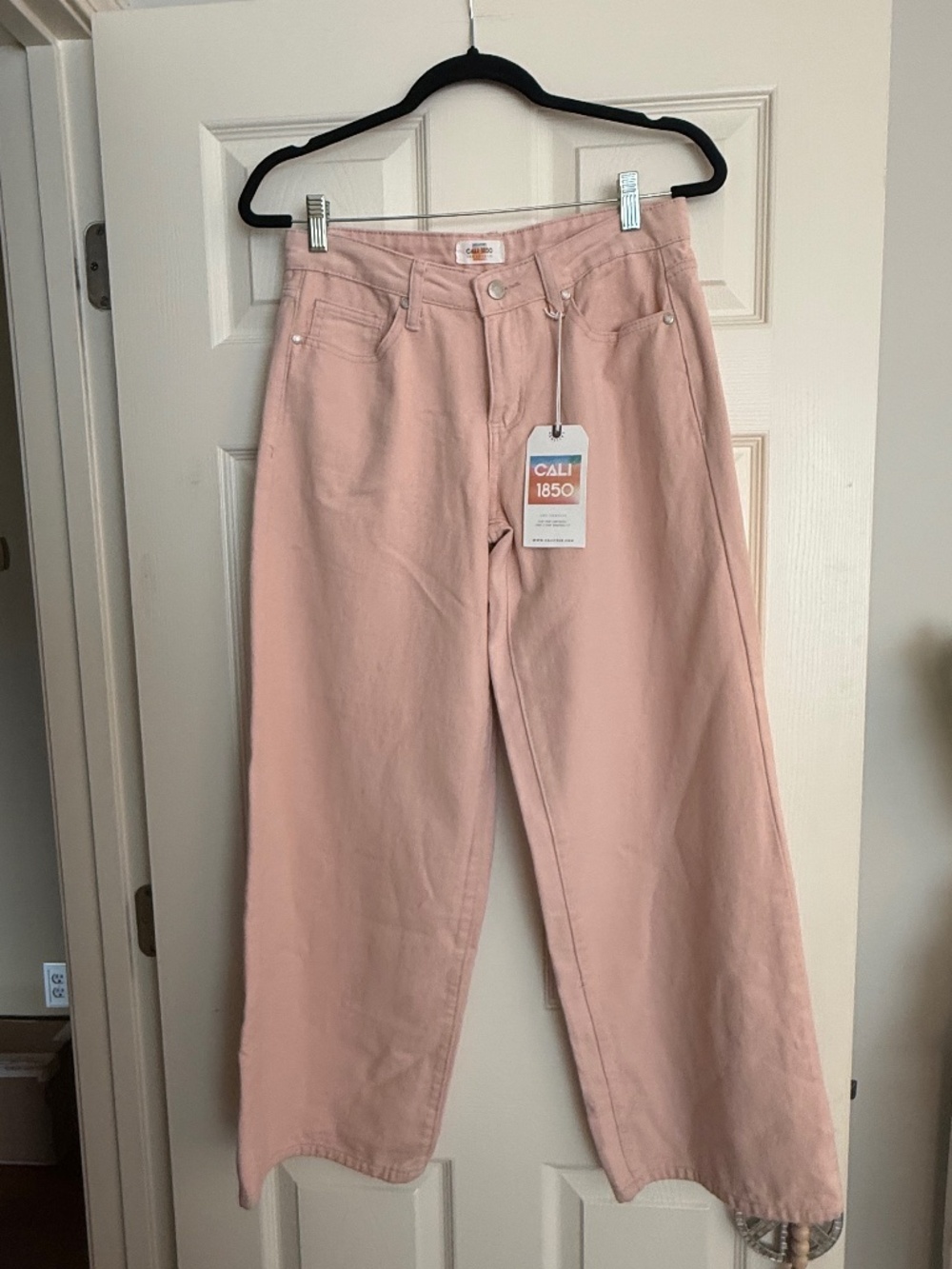 1850 High Rise Wide Leg Pink Jeans - Flattering Coastal Denim
